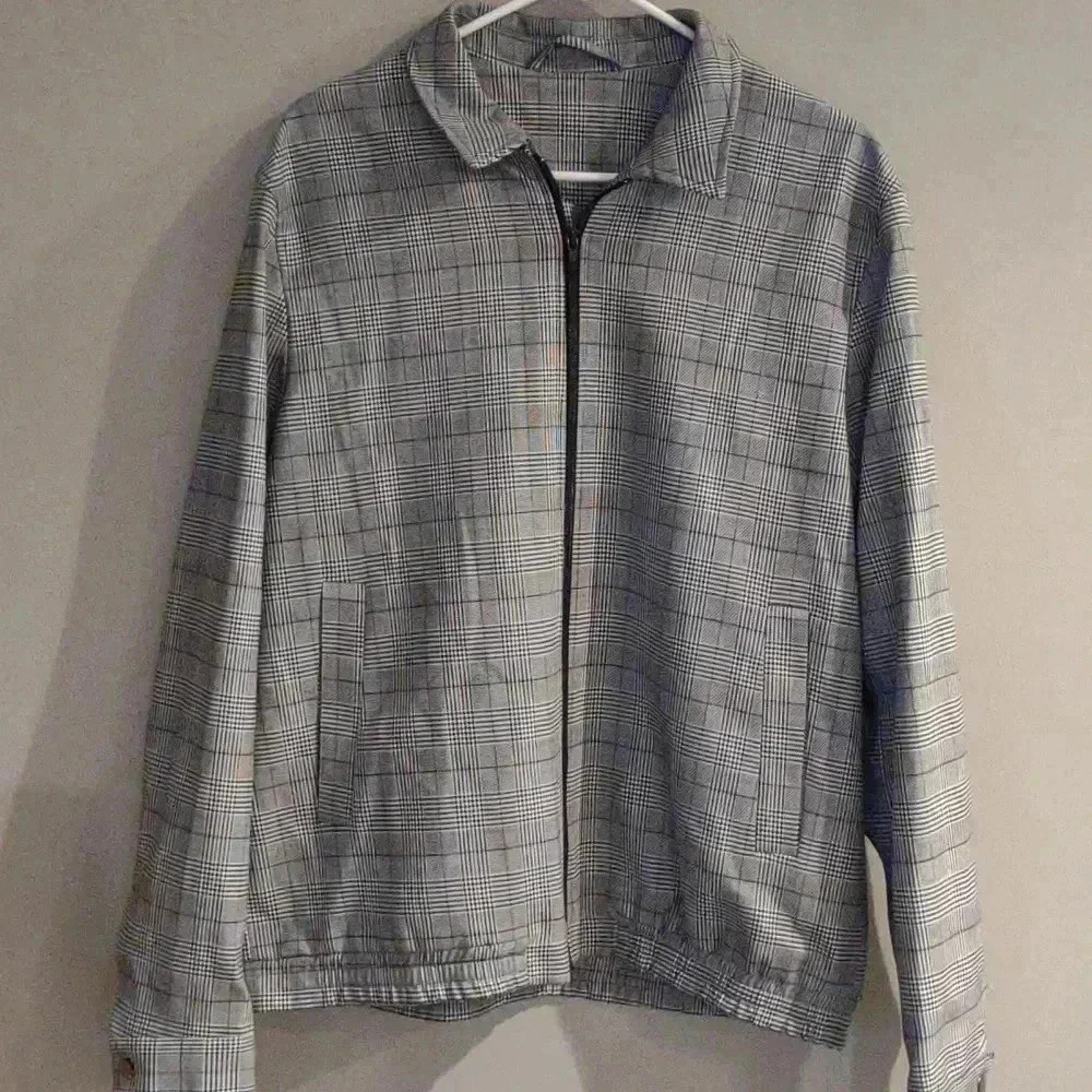 Topman mens large houndstooth full zip lined jacket‎